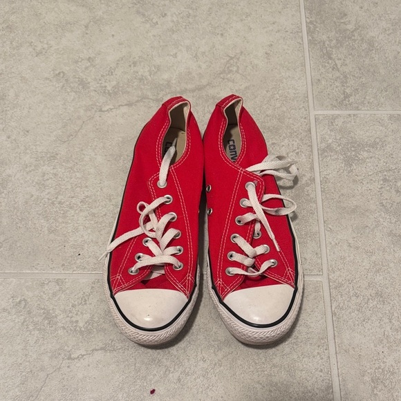 Converse Other - Converse Red Canvas Shoes with White Accents